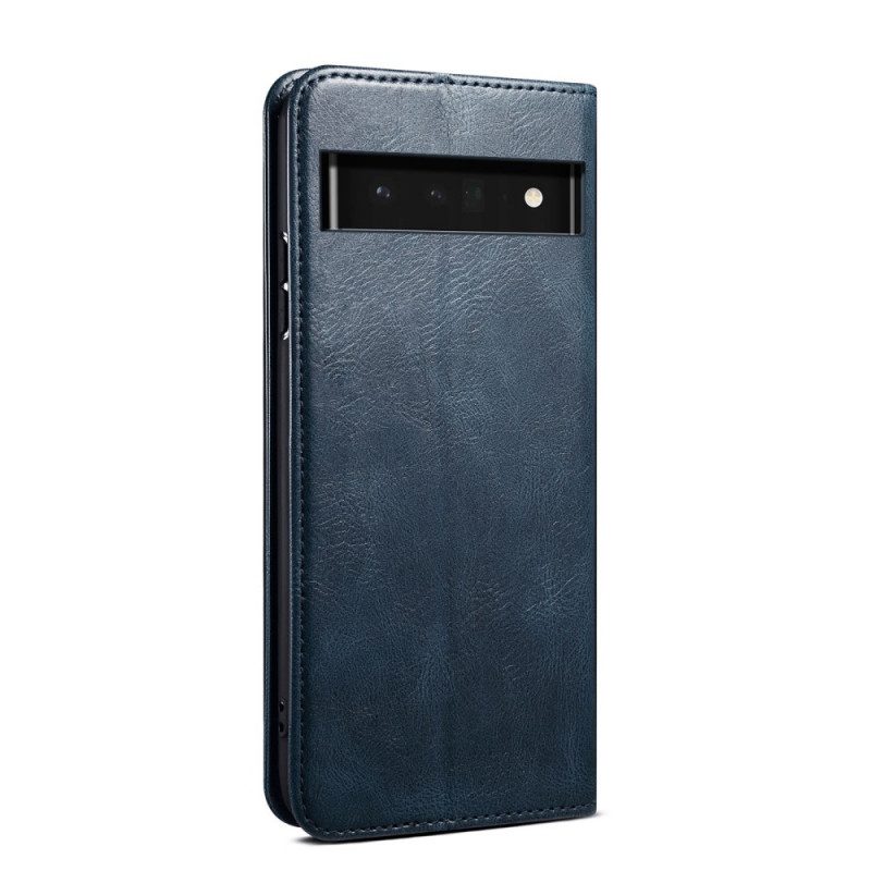 Folio Cover Google Pixel 6 Custodia in pelle Ecopelle Cerata