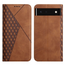 Folio Cover Google Pixel 6 Custodia in pelle Geo Effetto Pelle