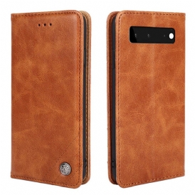 Folio Cover Google Pixel 6 Custodia in pelle Rivetto In Pelle Stile