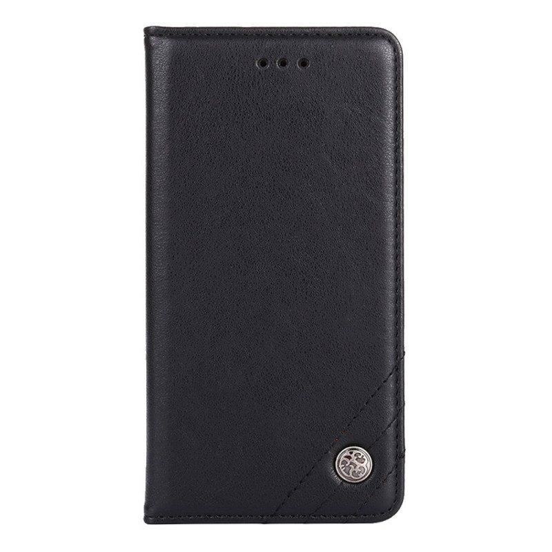 Folio Cover Google Pixel 6 Custodia in pelle Rivetto In Pelle Stile