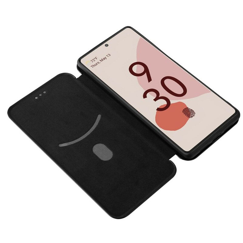 Folio Cover Google Pixel 6 Custodia in pelle Silicone Colorato Al Carbonio