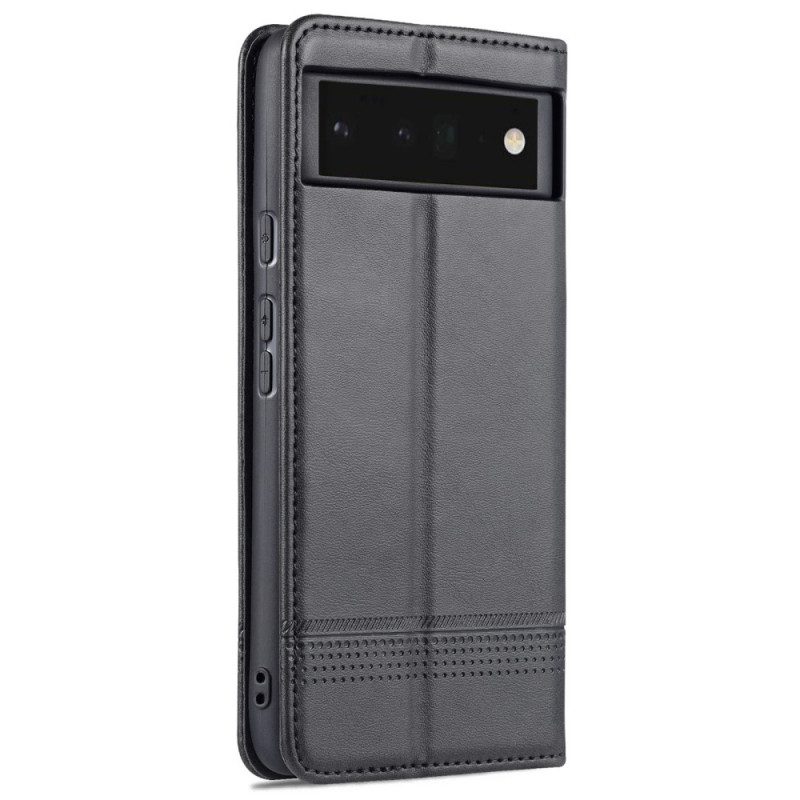 Folio Cover Google Pixel 6 Custodia in pelle Stile In Pelle Azns