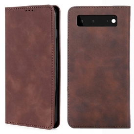 Folio Cover Google Pixel 6 Custodia in pelle Tocco Di Pelle