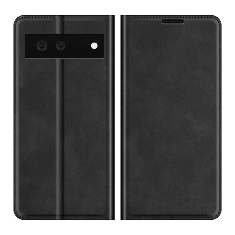 Folio Cover Google Pixel 6 Custodia in pelle Tocco Di Pelle