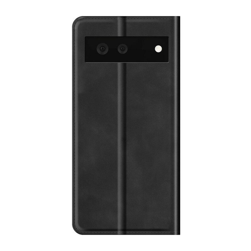 Folio Cover Google Pixel 6 Custodia in pelle Tocco Di Pelle