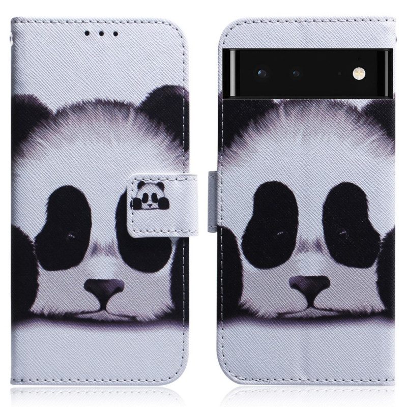 Folio Cover Google Pixel 6 Faccia Da Panda