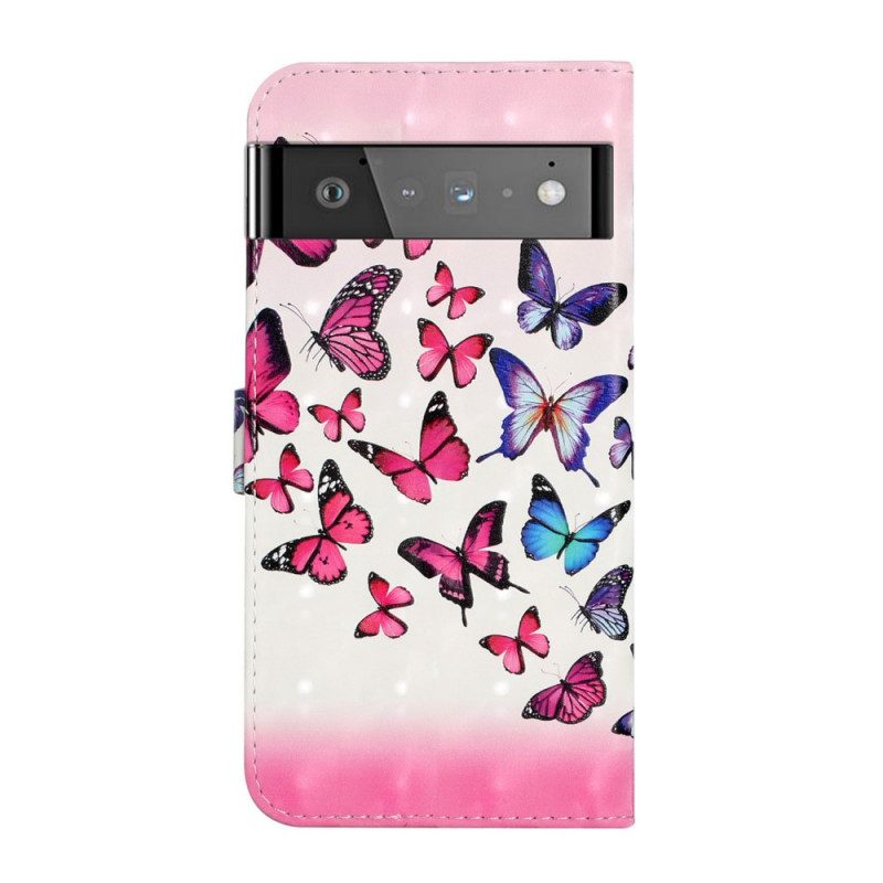 Folio Cover Google Pixel 6 Volo Di Farfalle