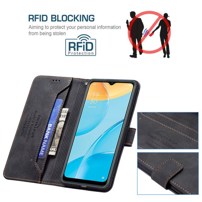 Custodia in pelle Oppo A15 Colore Del Contenitore Rfid