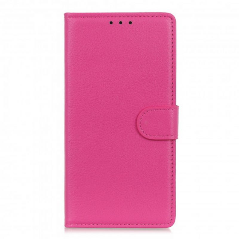 Custodia in pelle Oppo A15 Ecopelle Litchi