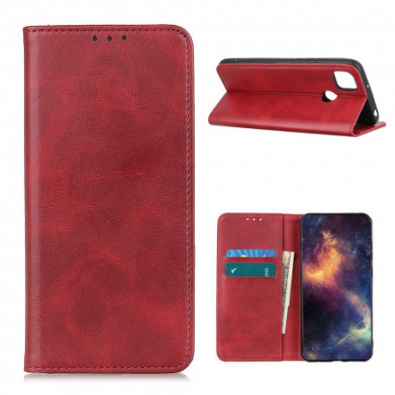 Folio Cover Oppo A15 Custodia in pelle Cuoio Spaccato