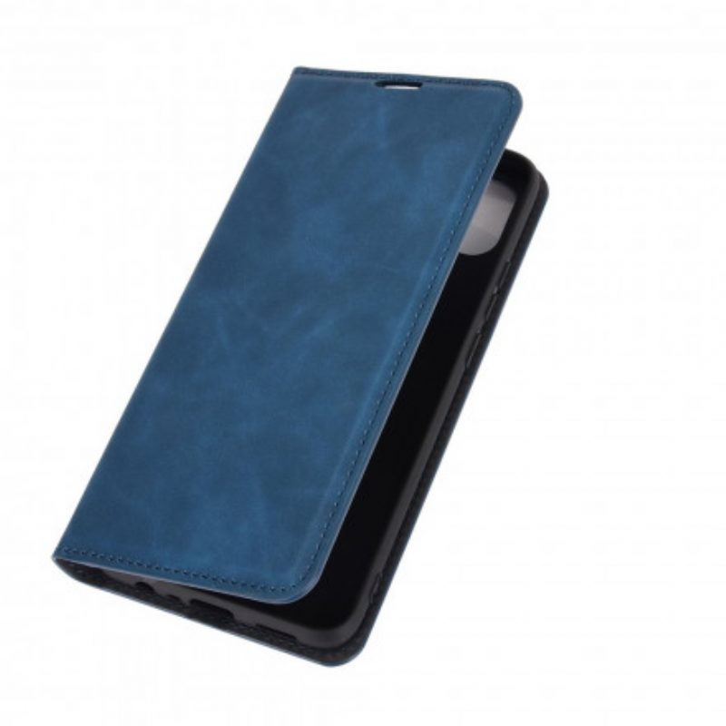 Folio Cover Oppo A15 Custodia in pelle Effetto Pelle Morbida Seta