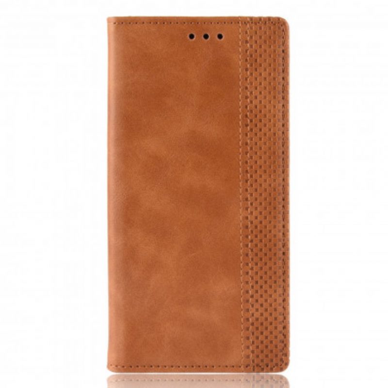 Folio Cover Oppo A15 Custodia in pelle Effetto Pelle Vintage Stilizzato