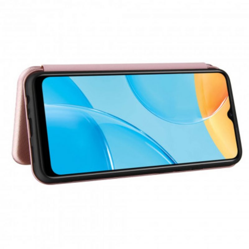 Folio Cover Oppo A15 Custodia in pelle Silicone Colorato Al Carbonio