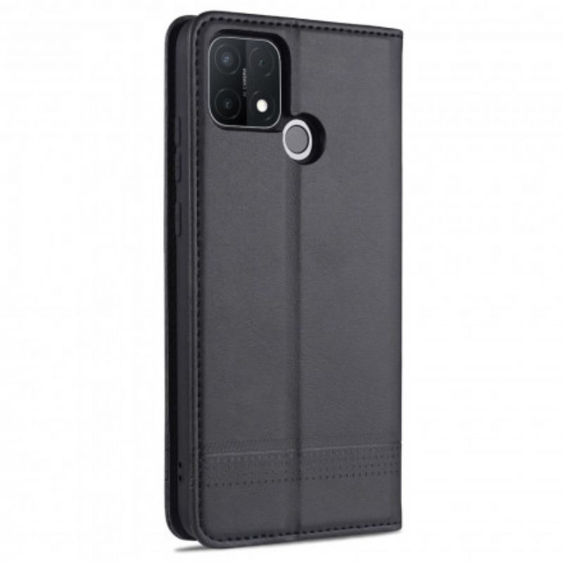 Folio Cover Oppo A15 Custodia in pelle Stile In Pelle Azns