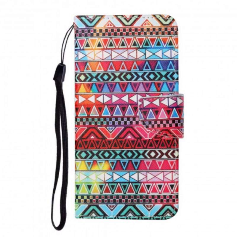 Folio Cover Oppo A15 Patchwork Con Cordino