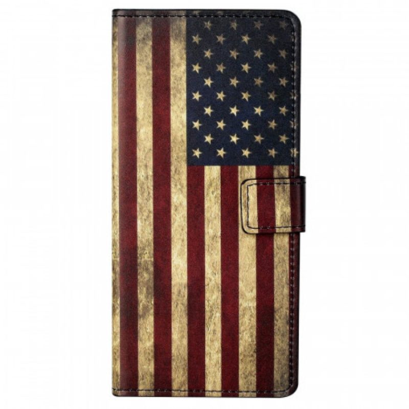 Custodia in pelle Samsung Galaxy M23 5G Bandiera Americana