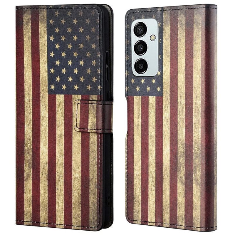 Custodia in pelle Samsung Galaxy M23 5G Bandiera Americana