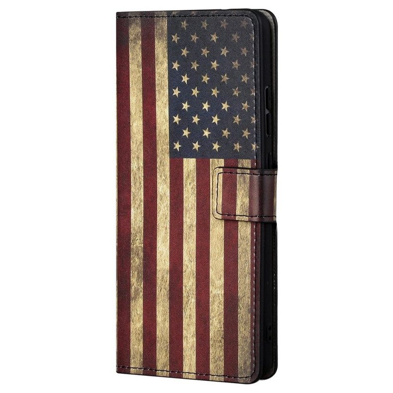 Custodia in pelle Samsung Galaxy M23 5G Bandiera Americana