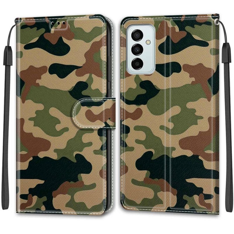 Custodia in pelle Samsung Galaxy M23 5G Camuffamento Militare