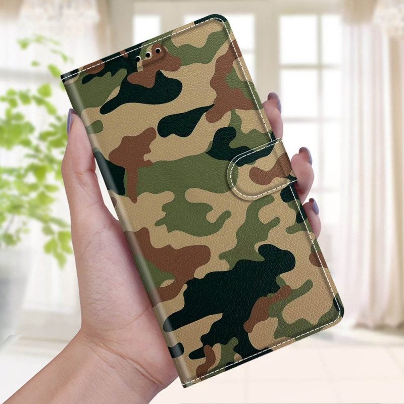 Custodia in pelle Samsung Galaxy M23 5G Camuffamento Militare