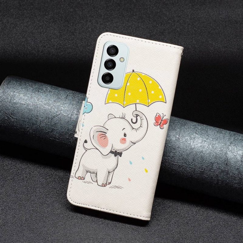 Custodia in pelle Samsung Galaxy M23 5G Cucciolo Di Elefante