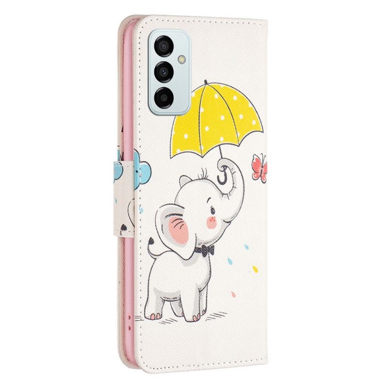 Custodia in pelle Samsung Galaxy M23 5G Cucciolo Di Elefante