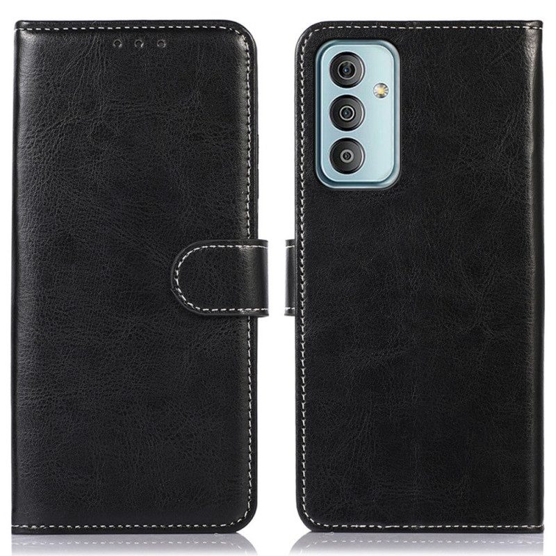 Custodia in pelle Samsung Galaxy M23 5G Cuciture In Pelle Stile