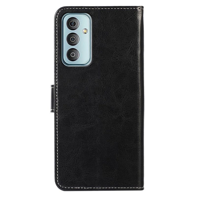 Custodia in pelle Samsung Galaxy M23 5G Cuciture In Pelle Stile