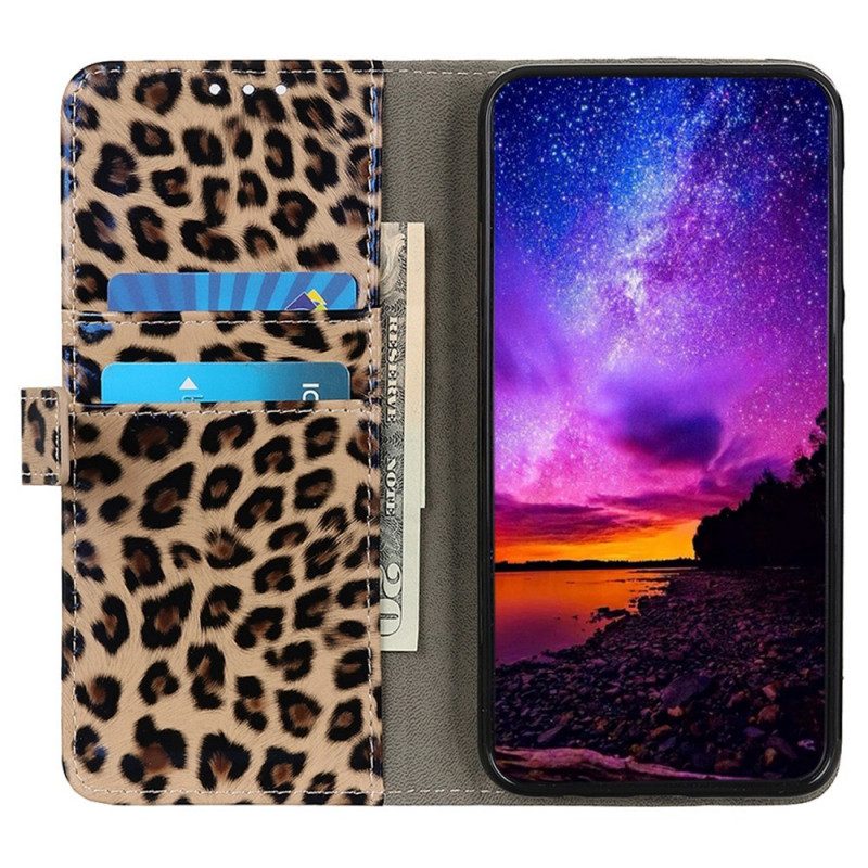 Custodia in pelle Samsung Galaxy M23 5G Effetto Pelle Di Leopardo