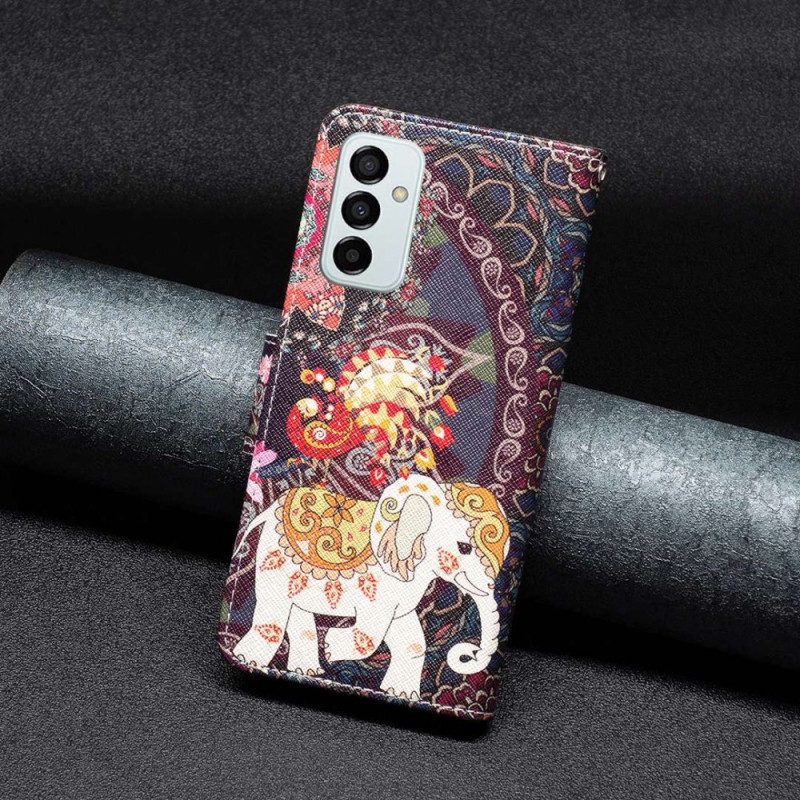 Custodia in pelle Samsung Galaxy M23 5G Elefante Tribale