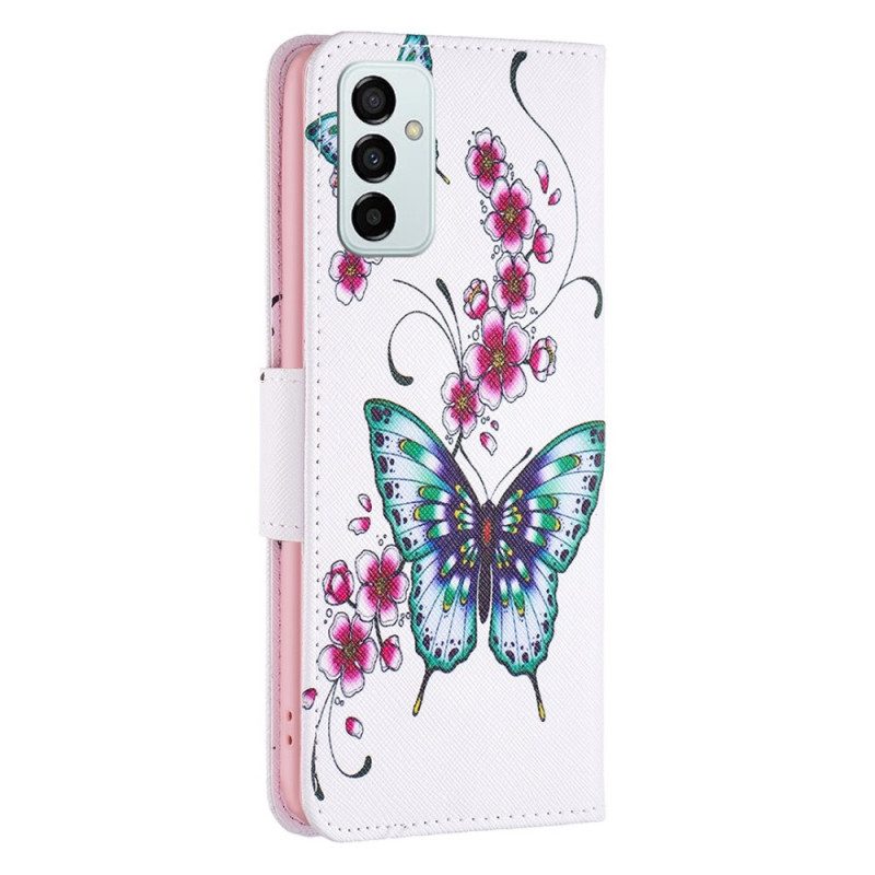 Custodia in pelle Samsung Galaxy M23 5G Farfalle Superbe