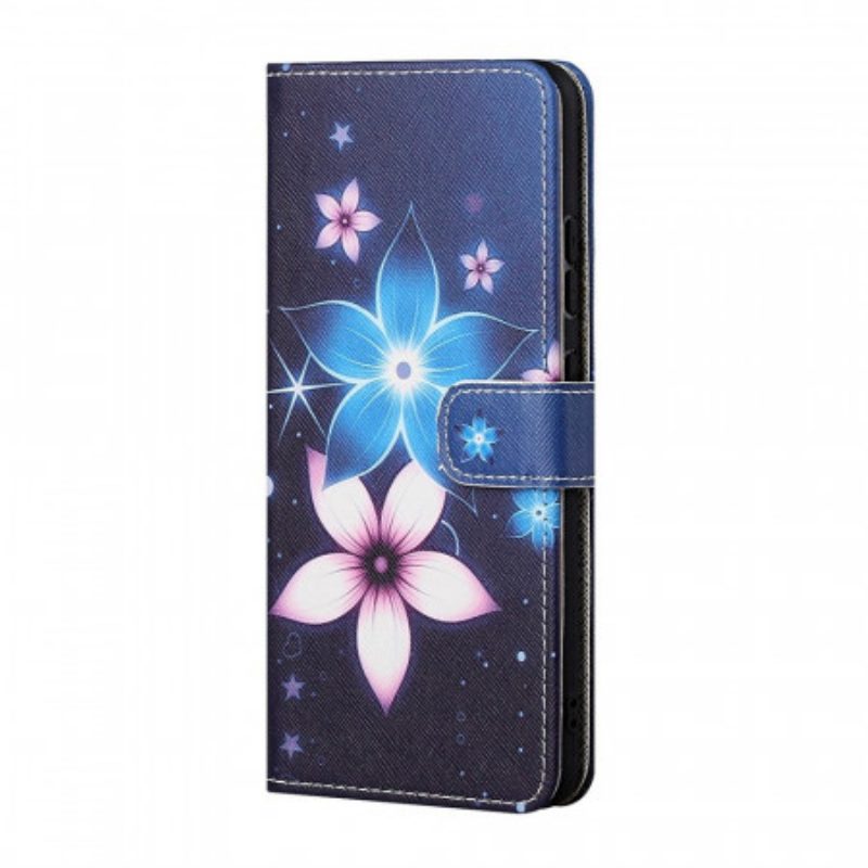 Custodia in pelle Samsung Galaxy M23 5G Fiori Lunari