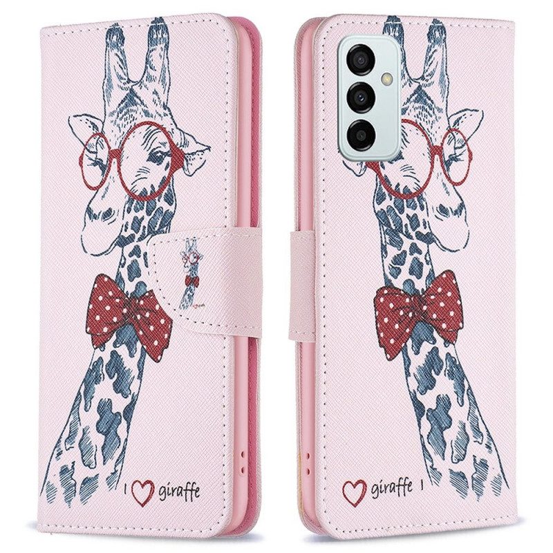 Custodia in pelle Samsung Galaxy M23 5G Giraffa Intelligente