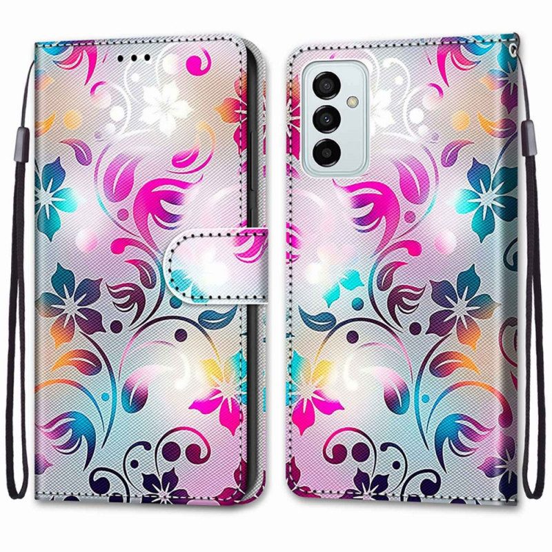 Custodia in pelle Samsung Galaxy M23 5G Grafica Con Cordino