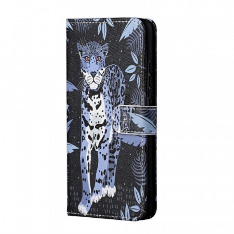 Custodia in pelle Samsung Galaxy M23 5G Leopardo Con Spalline