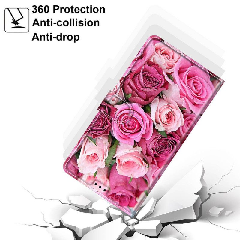 Custodia in pelle Samsung Galaxy M23 5G Rose Con Cordino