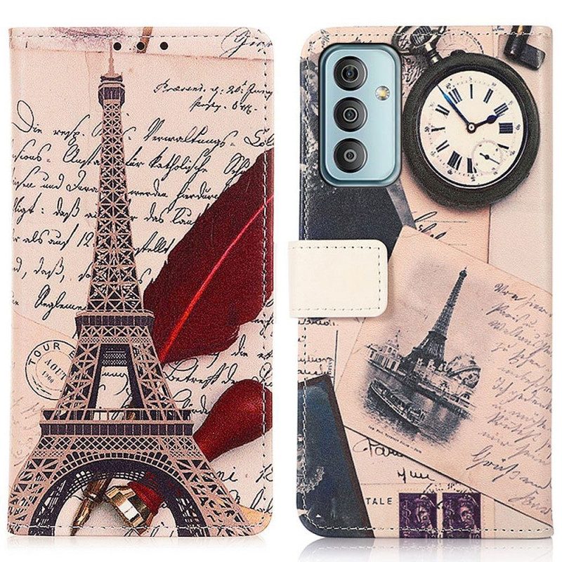 Custodia in pelle Samsung Galaxy M23 5G Torre Eiffel Del Poeta