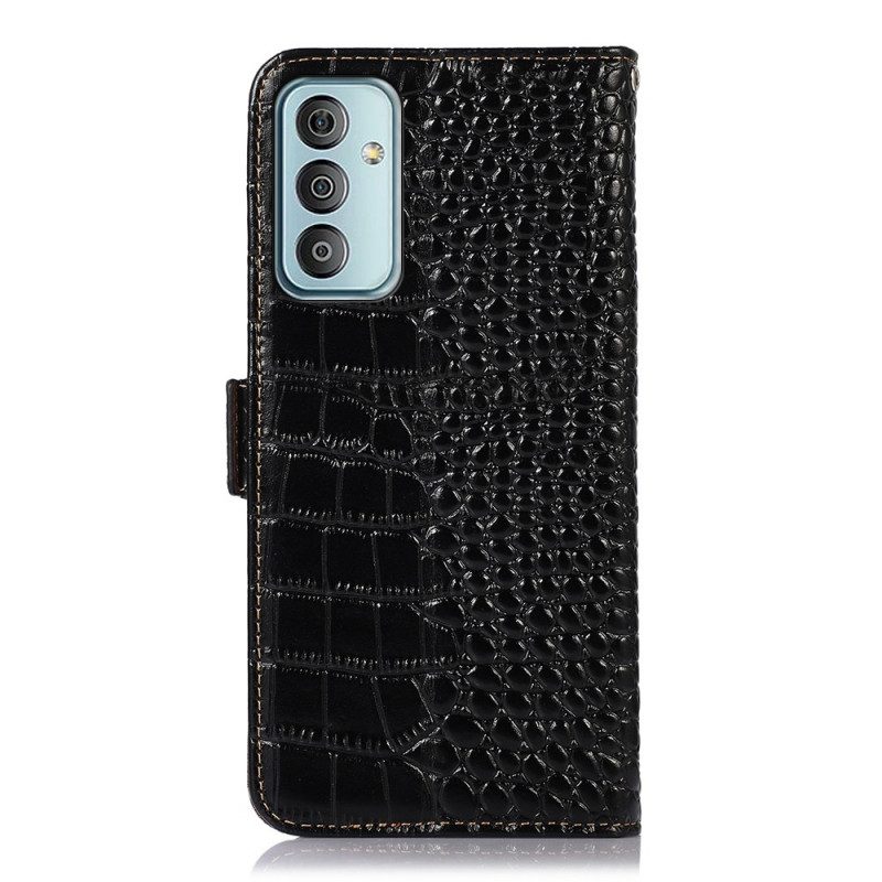 Custodia in pelle Samsung Galaxy M23 5G Vera Pelle Stile Coccodrillo