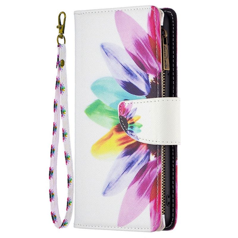 Folio Cover Samsung Galaxy M23 5G Borsa E Cordino Fiore