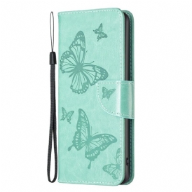 Folio Cover Samsung Galaxy M23 5G Farfalle Stampate Strappy