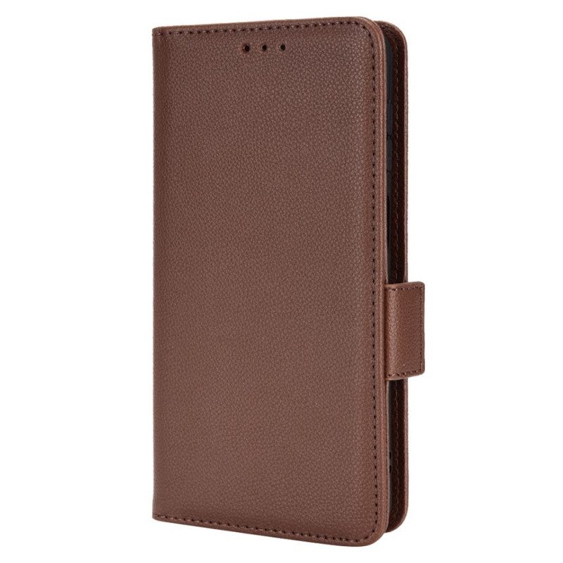 Folio Cover Samsung Galaxy M23 5G Stile In Pelle Litchi