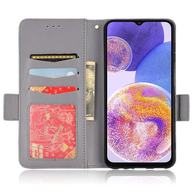 Folio Cover Samsung Galaxy M23 5G Stile In Pelle Litchi