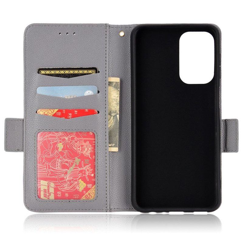 Folio Cover Samsung Galaxy M23 5G Stile In Pelle Litchi