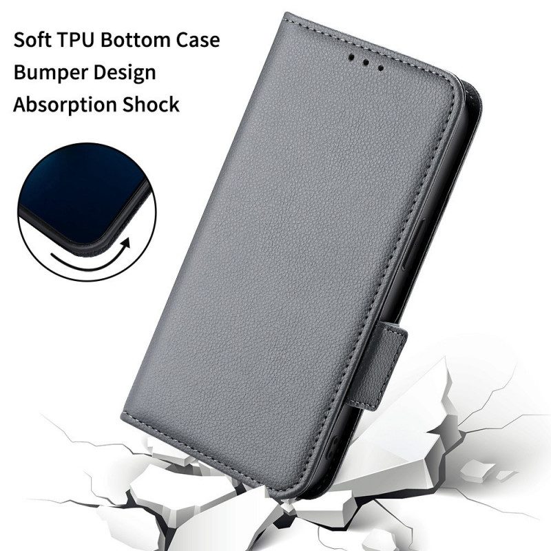 Folio Cover Samsung Galaxy M23 5G Stile In Pelle Litchi