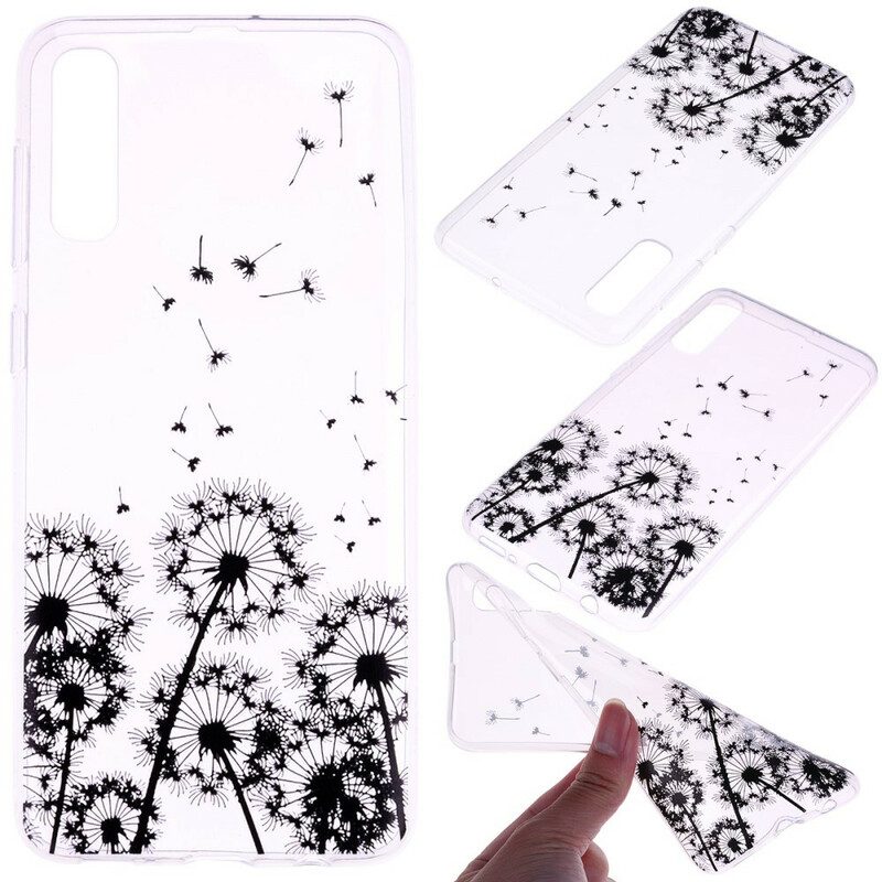 Cover Samsung Galaxy A70 Denti Di Leone Neri Senza Cuciture