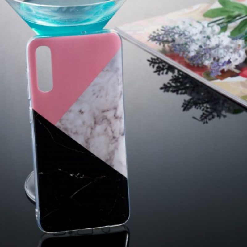 Cover Samsung Galaxy A70 Effetto Marmo Geometrico