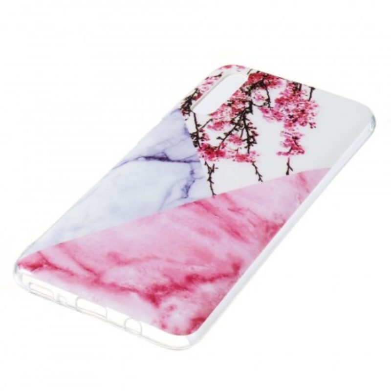 Cover Samsung Galaxy A70 Fiore Di Susino Marmorizzato