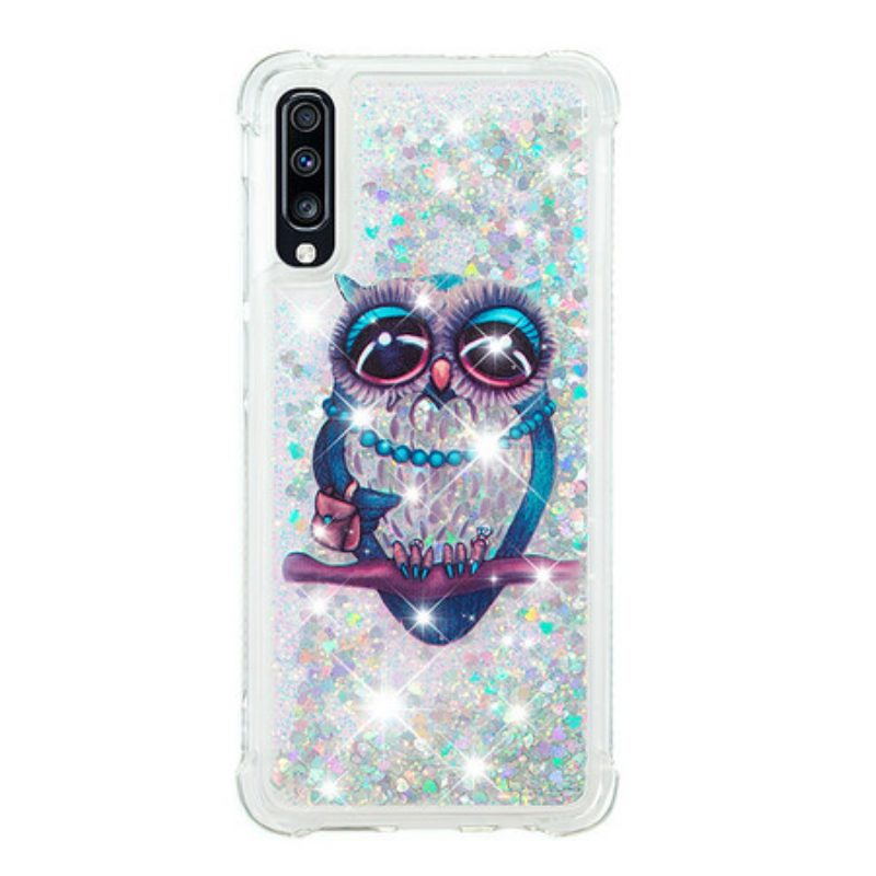 Cover Samsung Galaxy A70 Miss Owl Paillettes