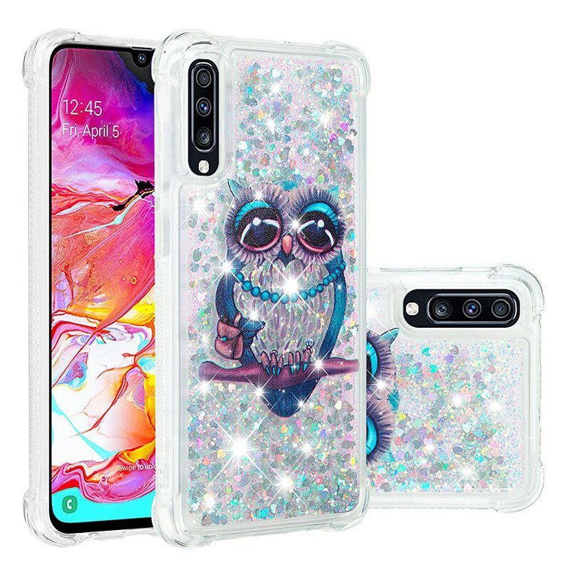 Cover Samsung Galaxy A70 Miss Owl Paillettes