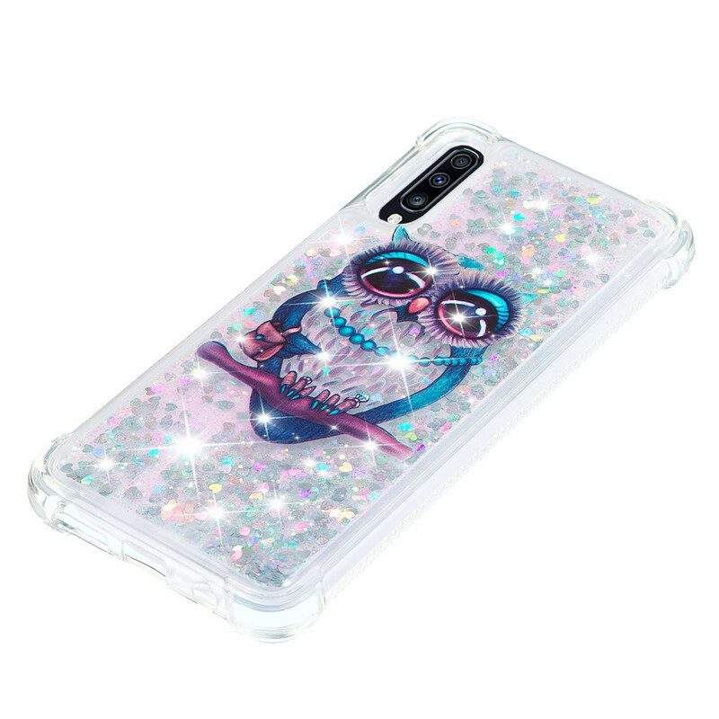 Cover Samsung Galaxy A70 Miss Owl Paillettes